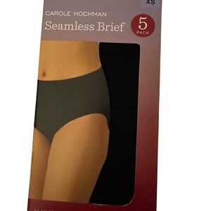 Carole Hochman Seamless Brief 5 Pack - Black Sz XS